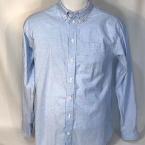 Chaps Long Sleeve Blue Button Up Shirt Size 18
